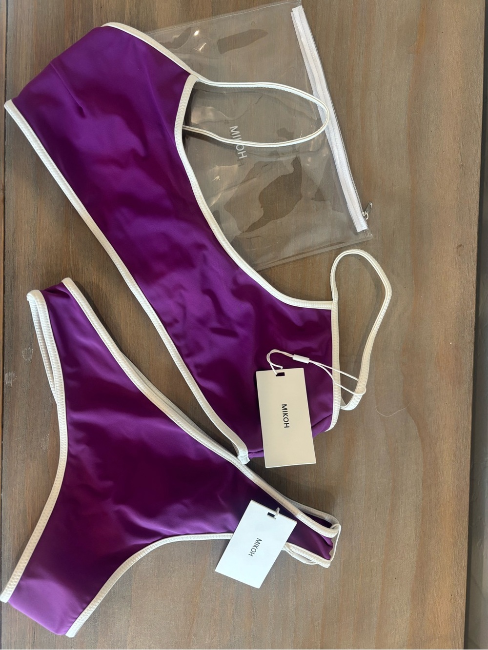 Mikoh Purple Bikini with White Trim